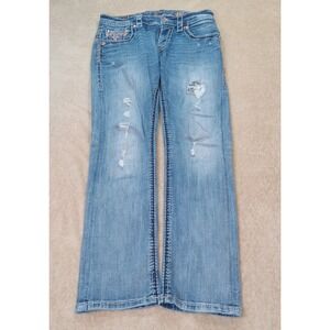 Rock Revival Fergus Straight Leg Embellished Distressed Jeans Men's 30x29